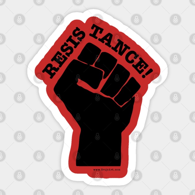 RESISTANCE! (Black on Red) Sticker by Danny Germansen